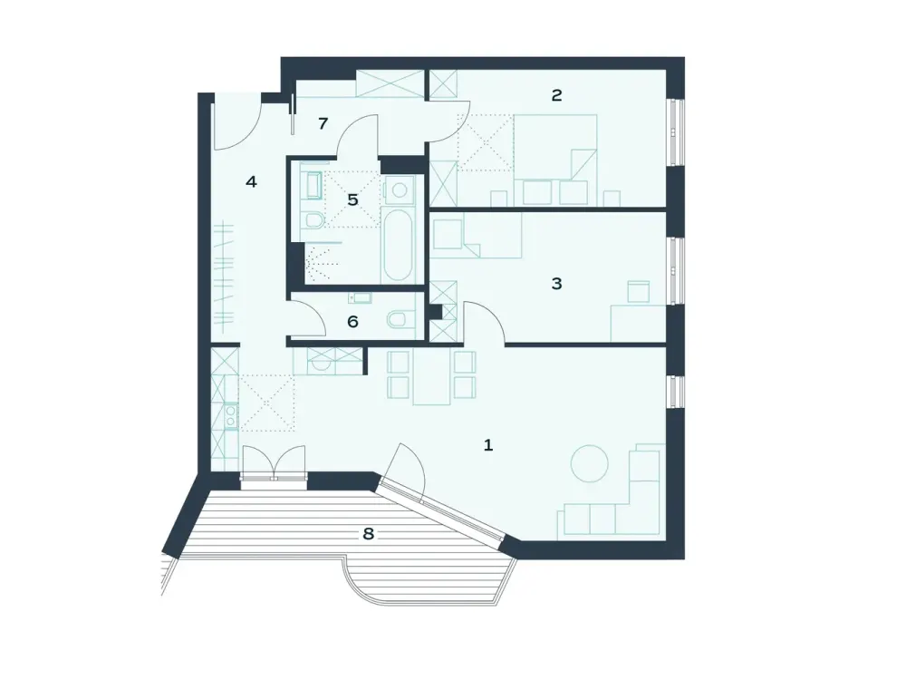 3-Zimmer-Luxuswohnung mit zwei Balkonen direkt an der Dahme