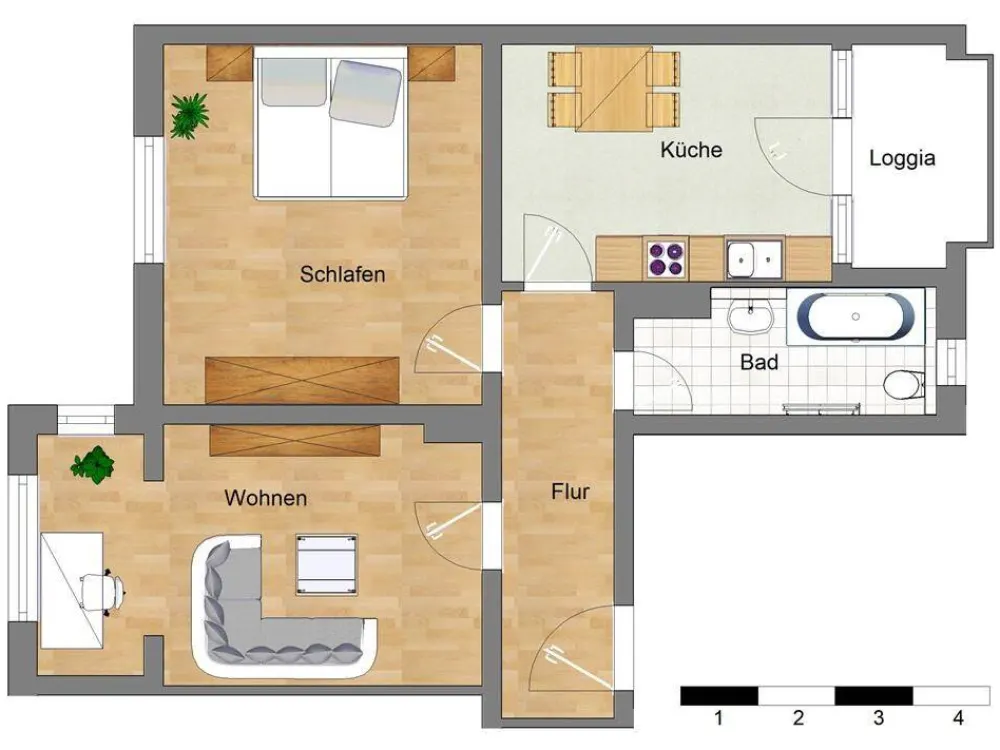 2-room apartment with balcony in Hannover-Ricklingen