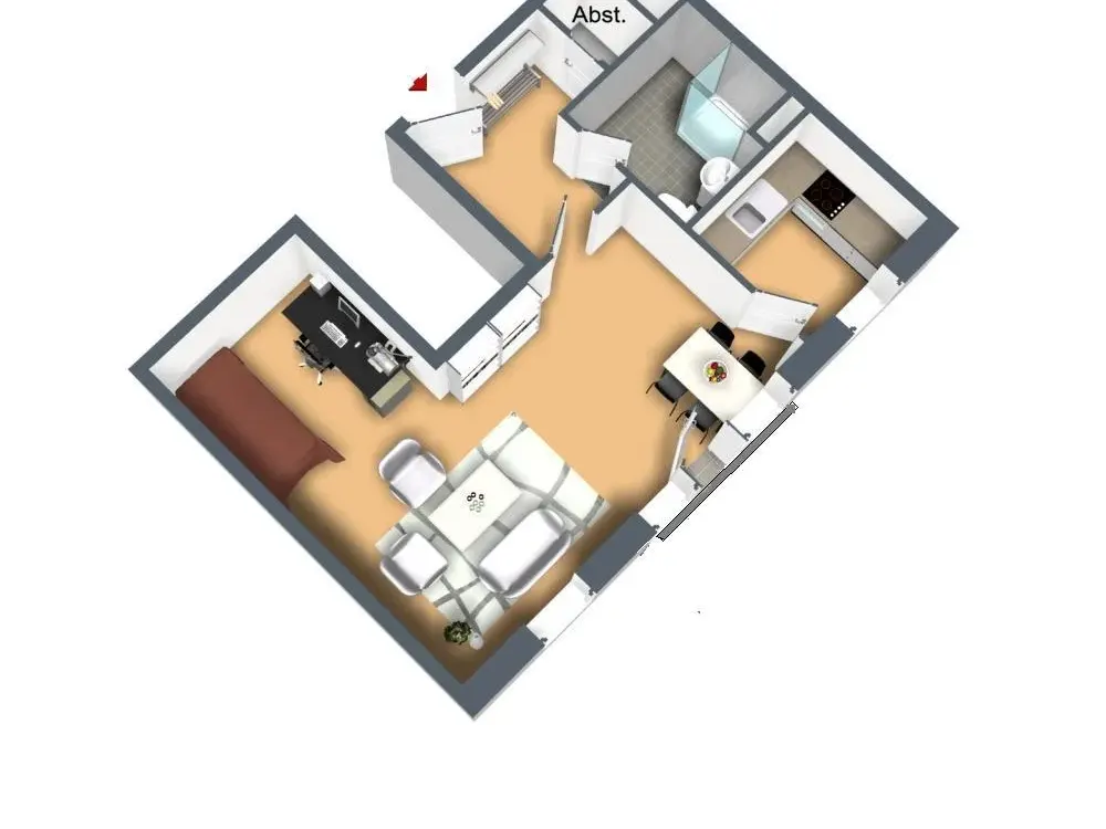 Schöne möblierte 1 Zimmer Wohnung in Königstädten