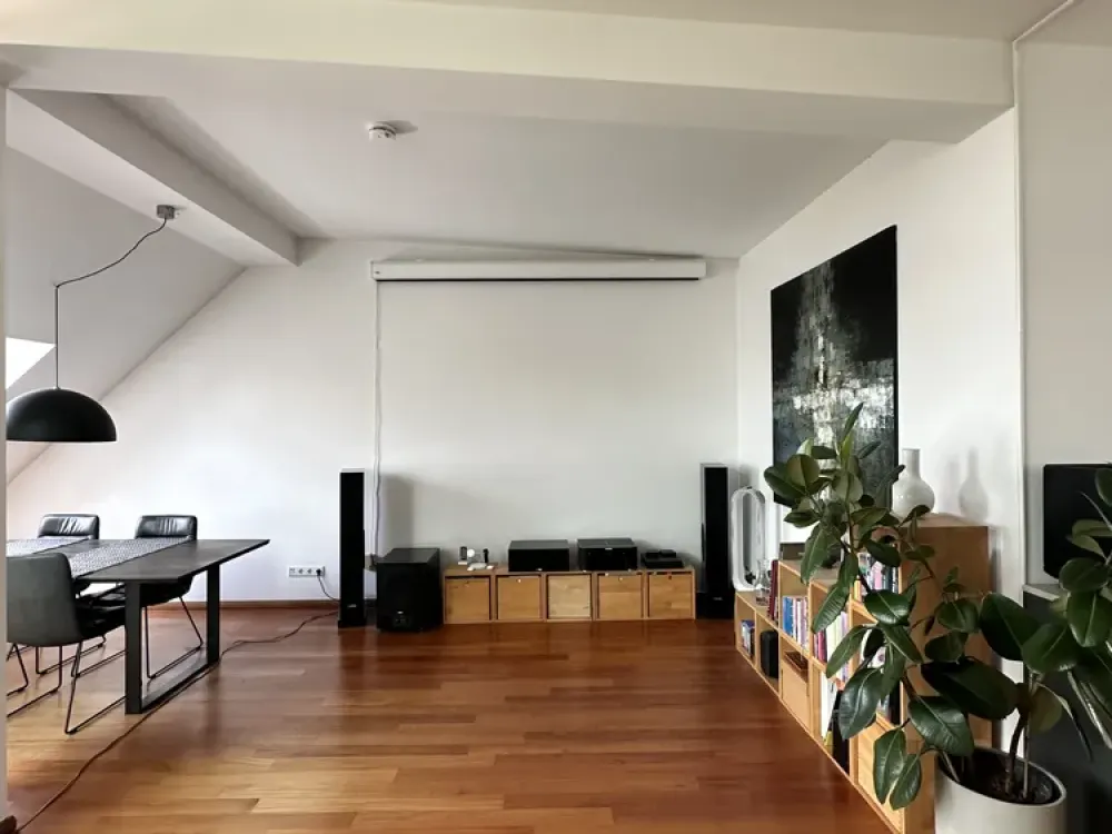 Helle möblierte Dachgeschosswohnung am Helmholtzplatz, Terrasse & Balkon, 75 m², befristet auf 24 M