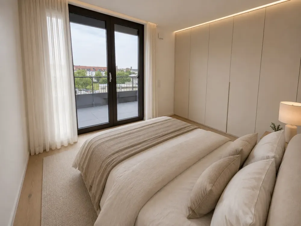 Morning sun on 40 m² roof terrace: 3-room new build apartment between Olympiapark and Nordbad (5.06)