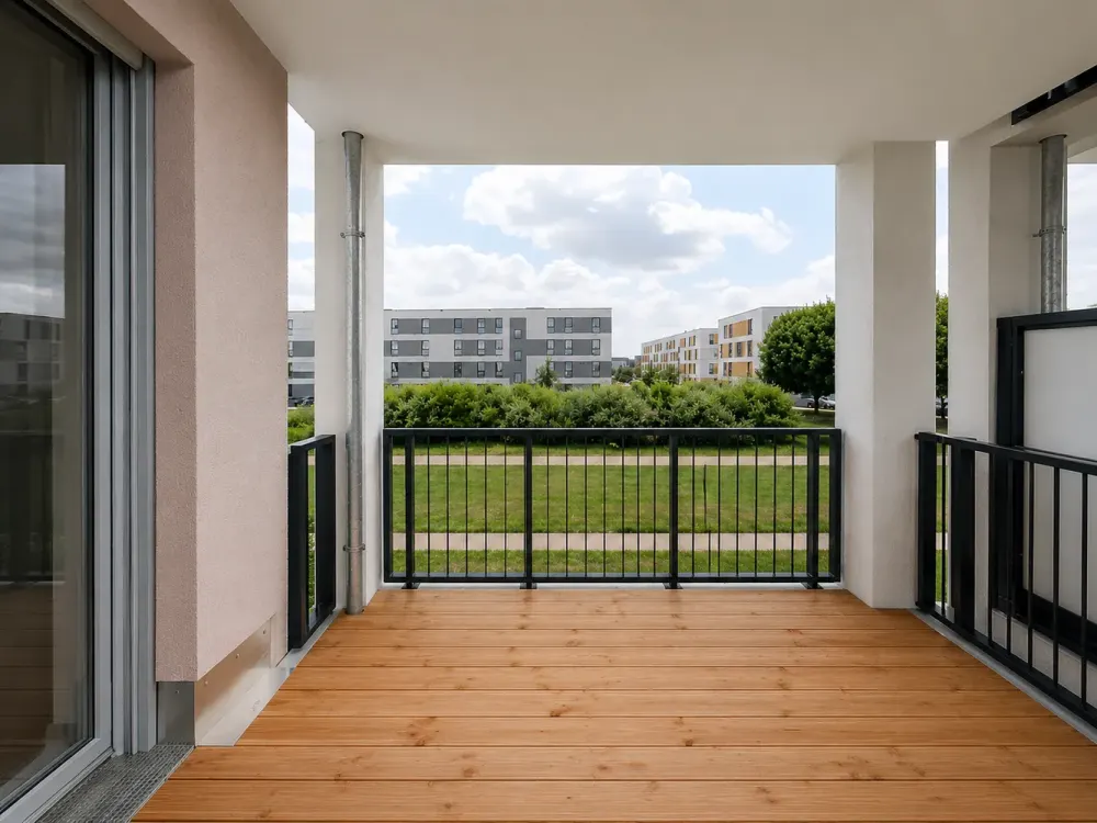 Möbliert einziehen: Barrierefreie 2-Zimmer-Neubauwohnung mit Südbalkon & Stellplatz