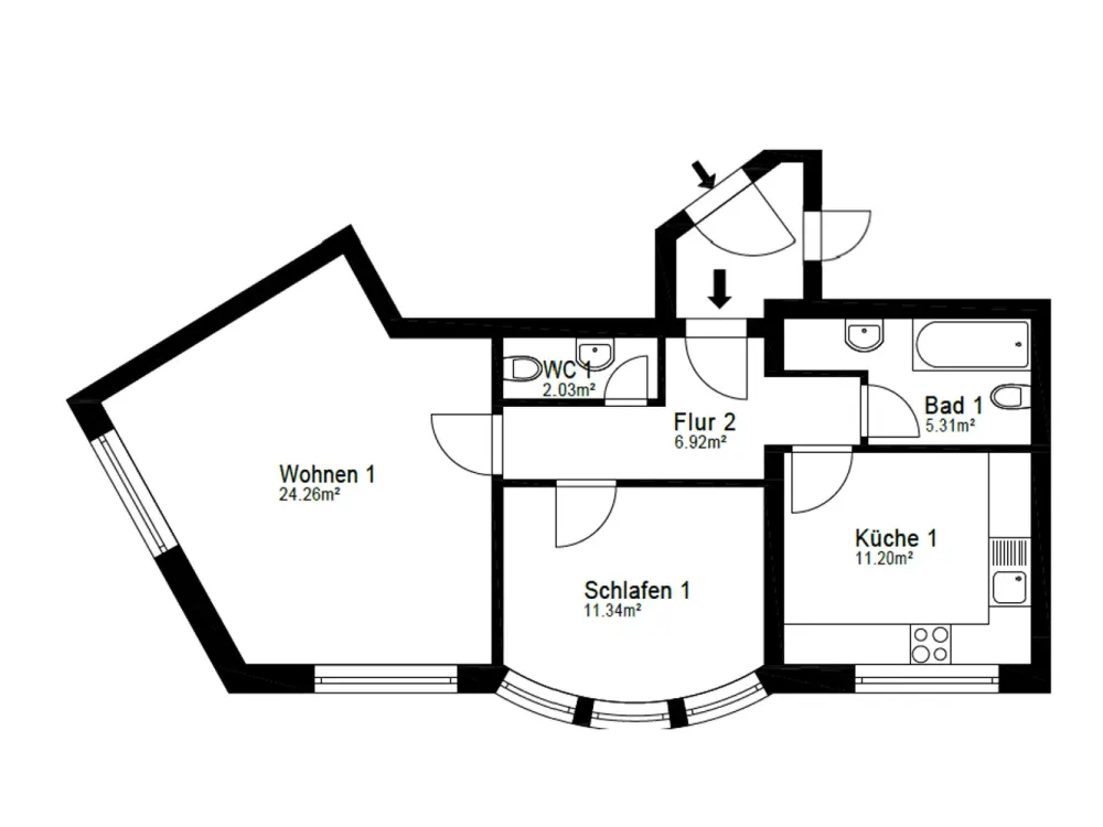 2.5-Room Apartment in Prime Location in the List at Moltkeplatz