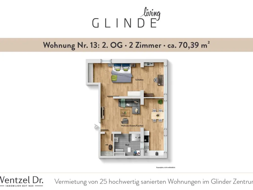 Modern 2-Room Apartments in Central Location of Glinde- Wentzel Dr.