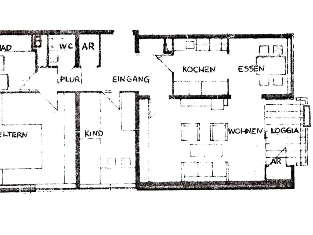 Teilmöblierte ruhige 3 Zimmer Wohnung mit Aufzug und eigenem PKW-Stellplatz