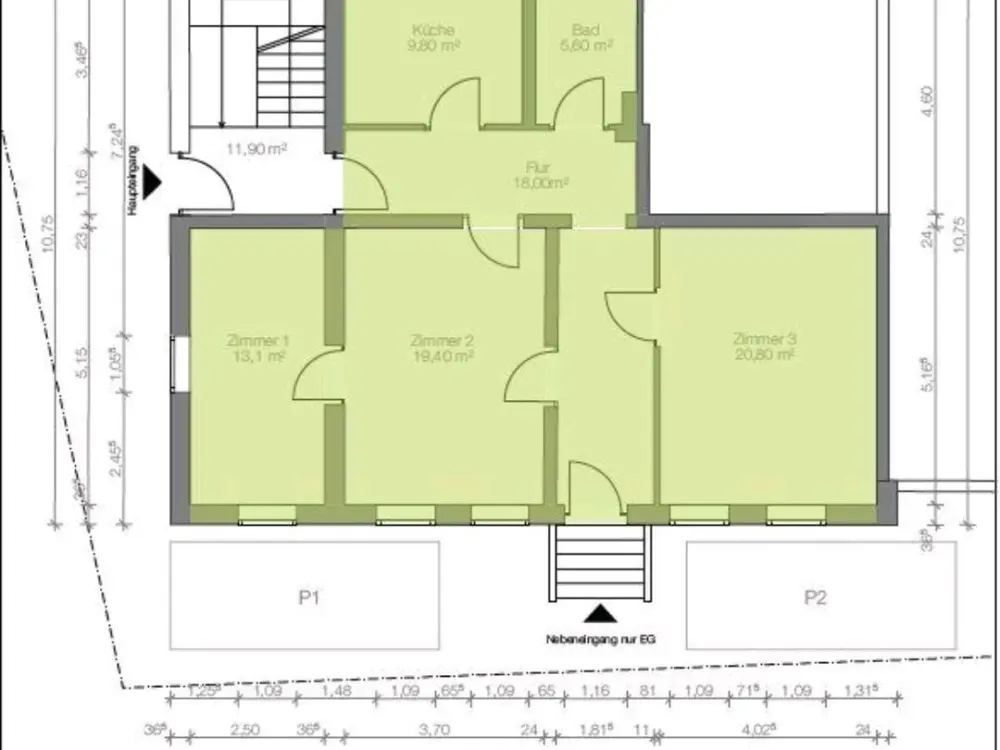 Helle 3 Zimmer Einheit zu vermieten