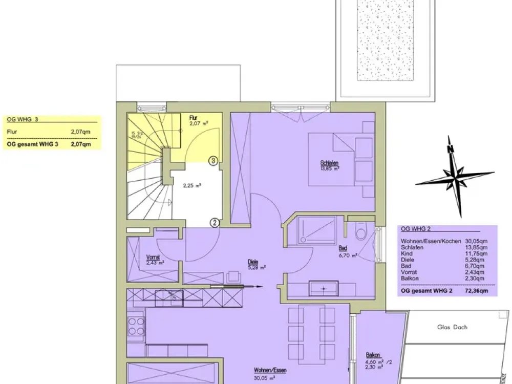 Fixed-term 1-5 years, Charming 3-room apartment near U6. First occupancy, sunny, air conditioning, balcony, fitted kitchen, garage