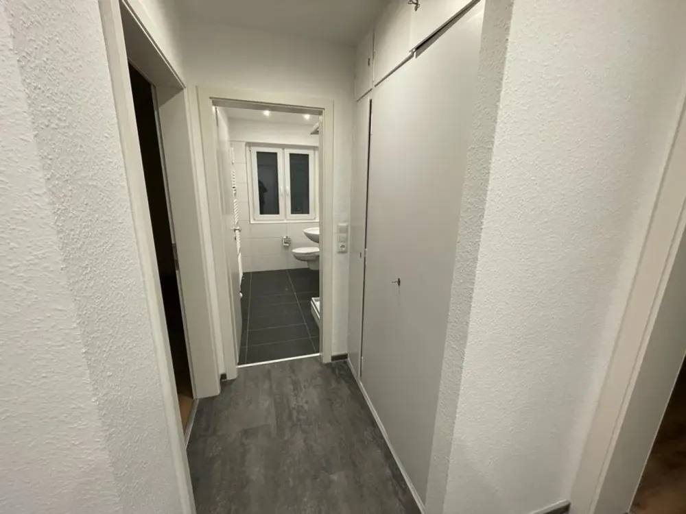 Schöne Aussicht aus vollständig renovierter 2,5 - Zimmerwohnung