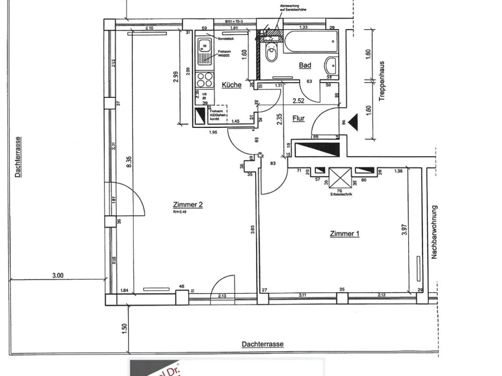 Lichtdurchflutete Wohnung mit umlaufender Dachterrasse zur Miete in Hamburg -Uhlenhorst - Wentzel Dr.