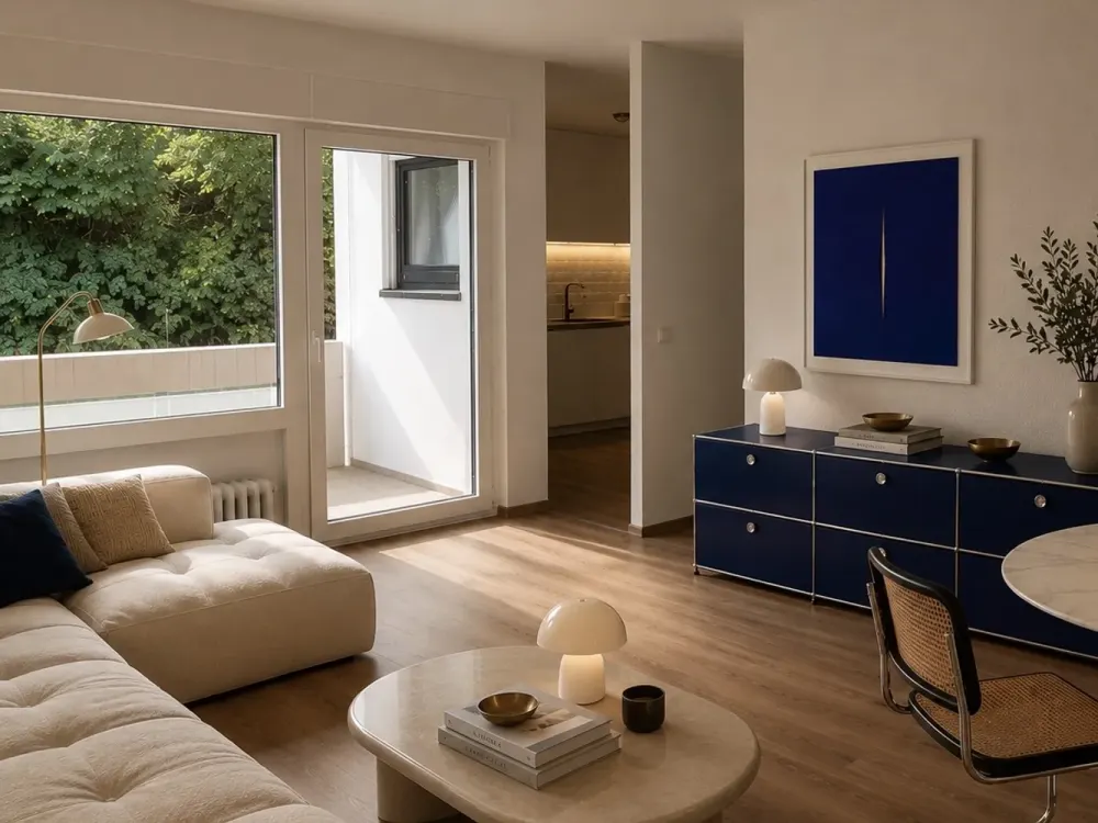 Helle Wohnung mit Balkon, Nähe Schloss/Landtag, 40 qm