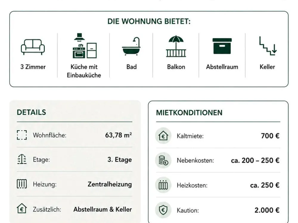 gepflegte 3-Zimmer Wohnung in ruhiger Lage Blockdiek