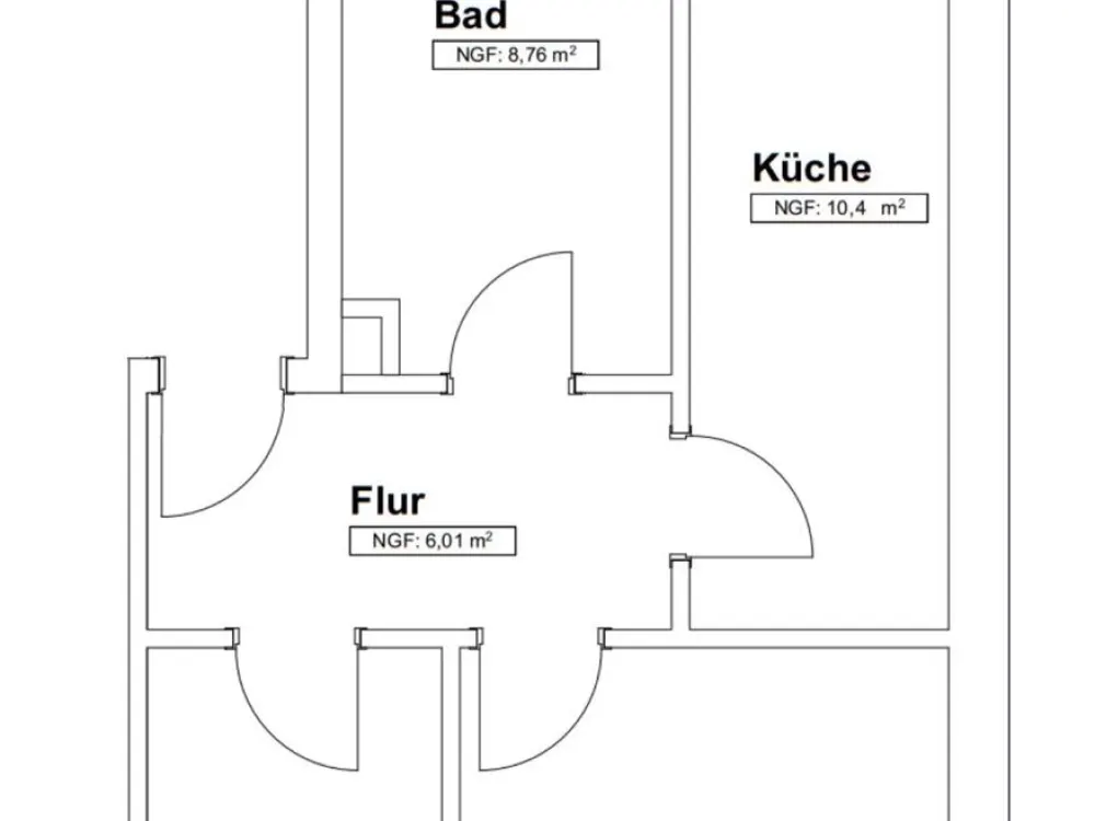 2-Zimmer-Wohnung Holzhausen Balkon Fußbodenheizung Einbauküche