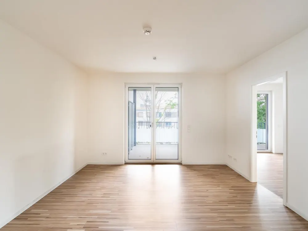 Ganz oben mit großem Balkon und Blick ins Grüne. Neubau in ruhiger zentraler Lage der Südvorstadt.