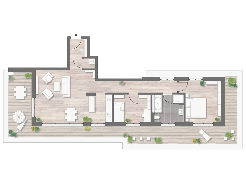 Ihre neue 3 Zimmerdachgeschosswohnung im Erstbezug mit Dachterrasse.