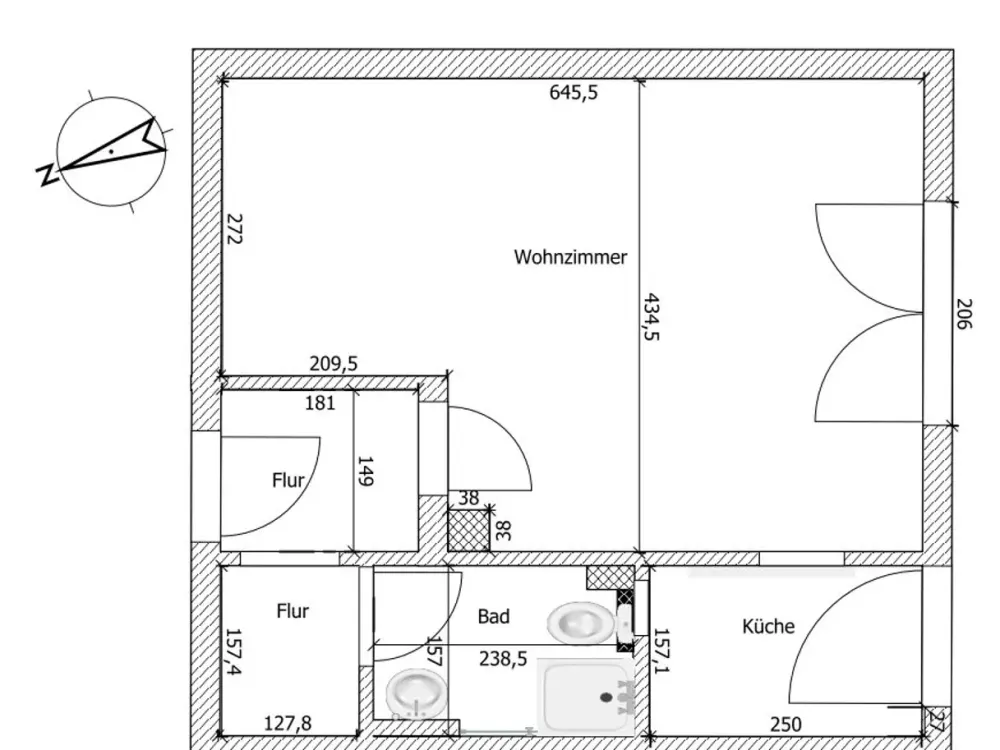 HH-Meiendorf - Renoviert - 1-Zimmer Wohnung vollmöbliert 36qm Waschmaschine