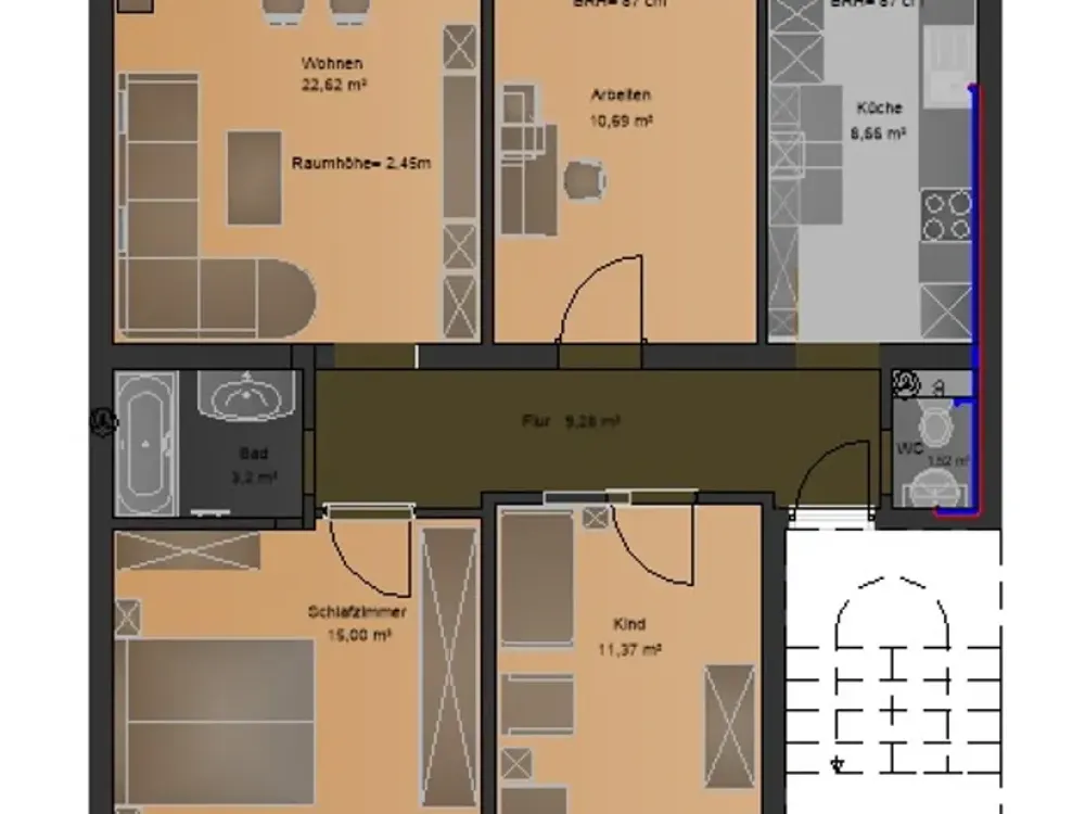 Stilvoll modernisiert: Möblierte 4-Zimmer-Wohnung in Kornwestheim