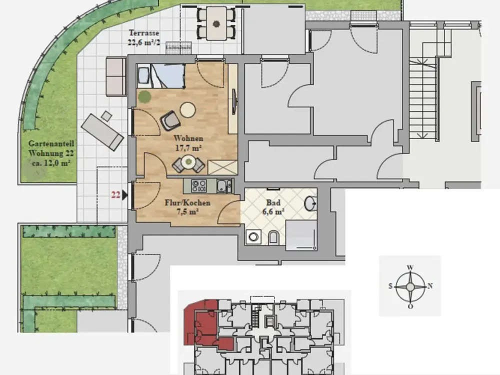 Bright 1.5-Room Apartment with Balcony in Popular Location - ID - 6671