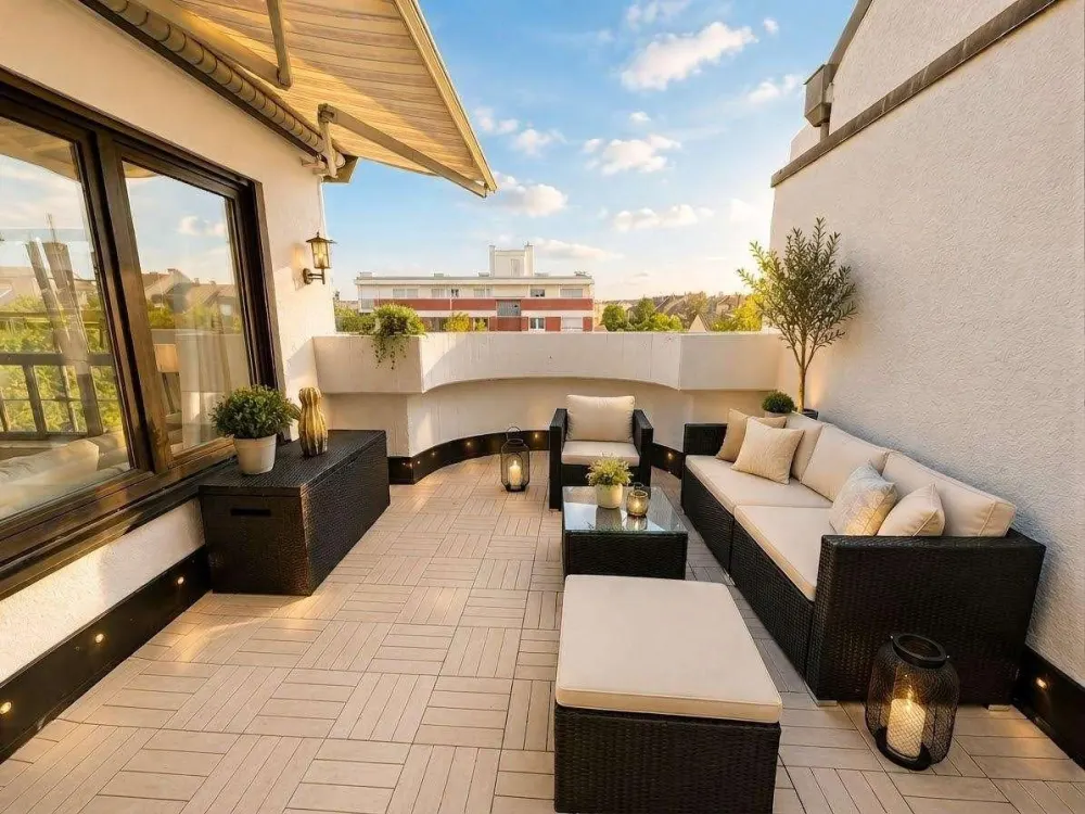 Penthouse-Loft mit Dachterrasse + Furnished + Voll Möbliert