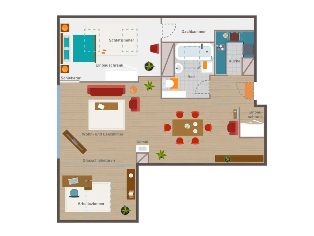 Individuelle, lichtdurchflutete und ruhige Dachgeschosswohnung