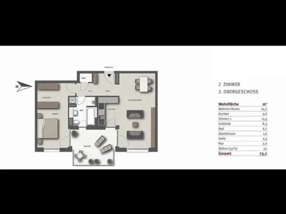 Neuwertige 2-Zimmerwohnung am Rosenberg