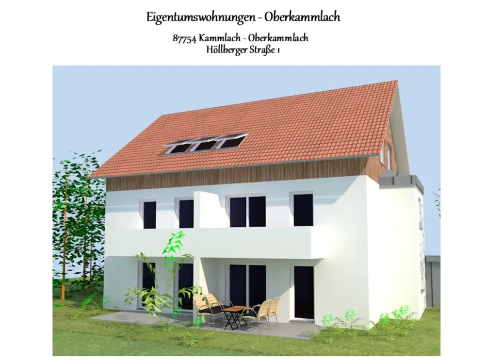 Tenant wanted: FIRST OCCUPANCY: NEW BUILD apartment, 2 rooms, balcony, bathroom, new kitchen, Oberkammlach