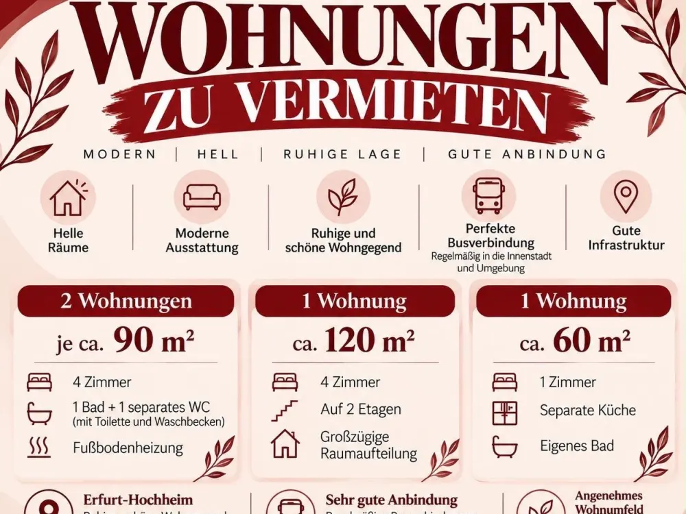 Apartments for Rent in Erfurt-Hochheim
