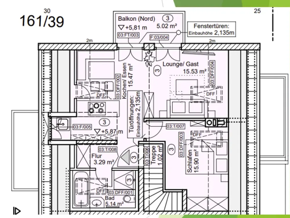 Schöne 2-Zimmer-Dachgeschosswohnung mit Einbauküche und Balkon in Am Hart, München