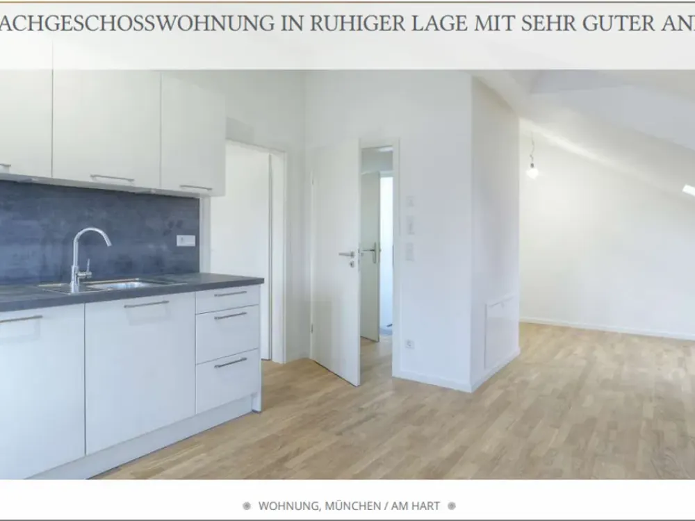 Schöne 2-Zimmer-Dachgeschosswohnung mit Einbauküche und Balkon in Am Hart, München