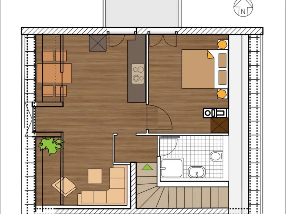 Schöne 2-Zimmer-Dachgeschosswohnung mit Einbauküche und Balkon in Am Hart, München