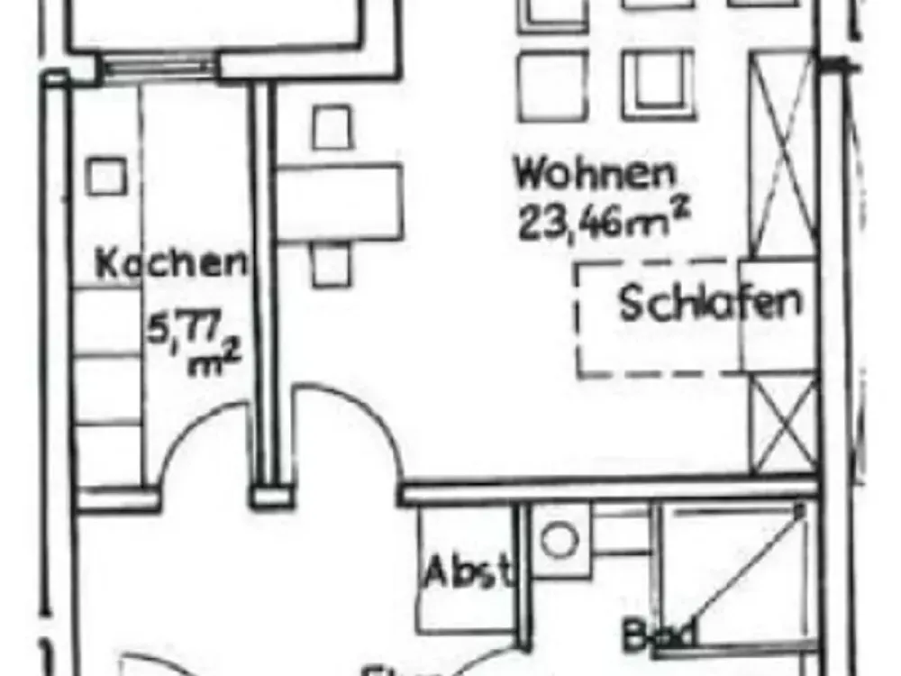 1-Zimmer-Wohnung mit Balkon