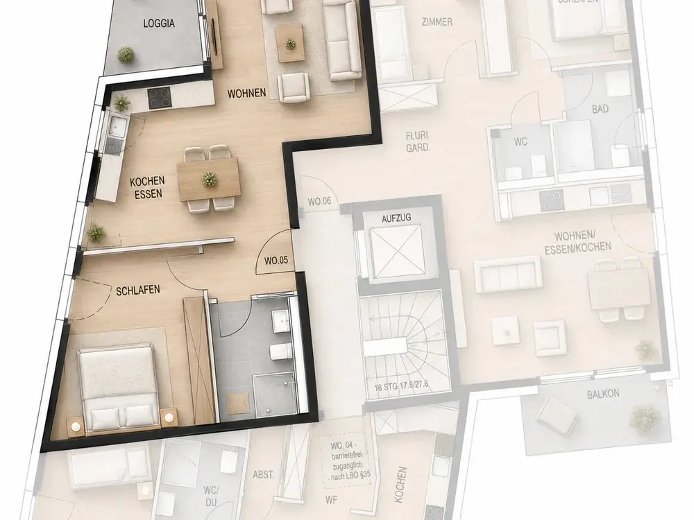 Erstbezug in Degerloch, Exklusive 2-Zimmer-Neubauwohnung mit Balkon, Aufzug & Tiefgarage