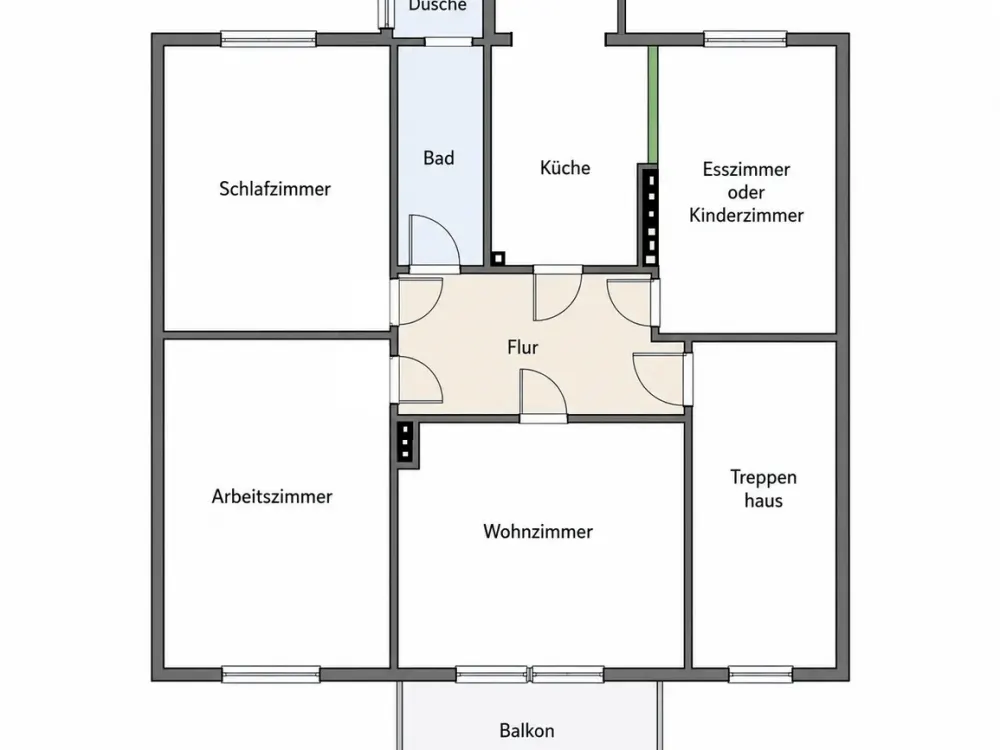 Hochwertig sanierte 4-Zimmer-Wohnung mit Balkon und Klimaanlage im 1. OG in Erfurt-Löberstadt