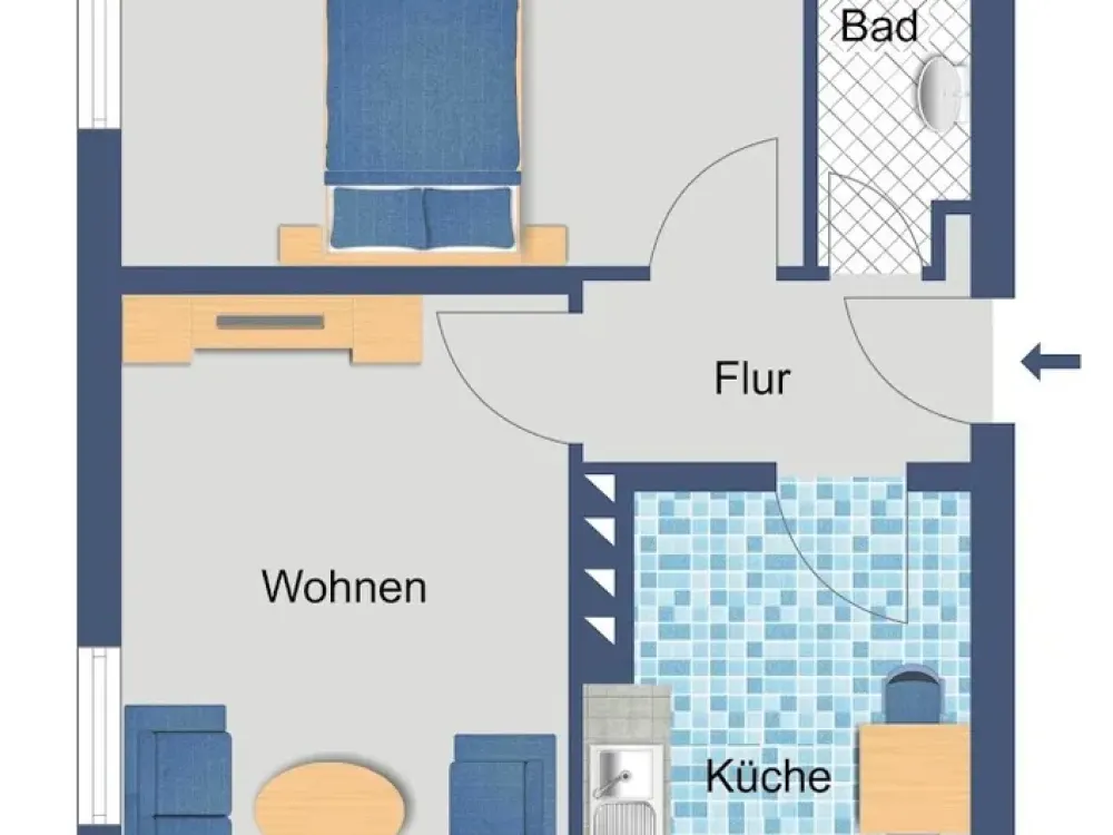 Praktische 2-Zimmer-Wohnung auf ca. 45 m² in Kassel - Fasanenhof