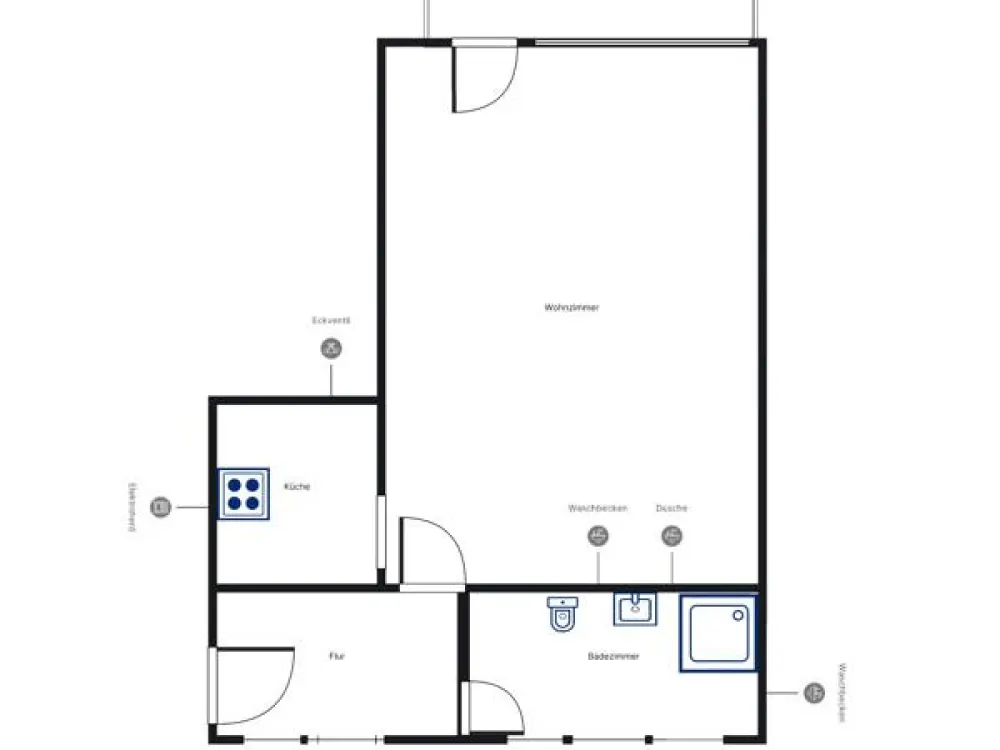 City-Lage, Renovierte 1-Zimmer-Wohnung mit Balkon, ca. 40 m², ab sofort verfügbar