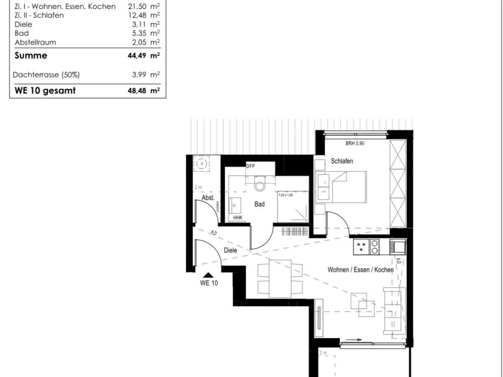 Wohnen mit Charakter: Moderne 2,5-Zimmer-Wohnung in Köln-Poll mit Dachterrasse
