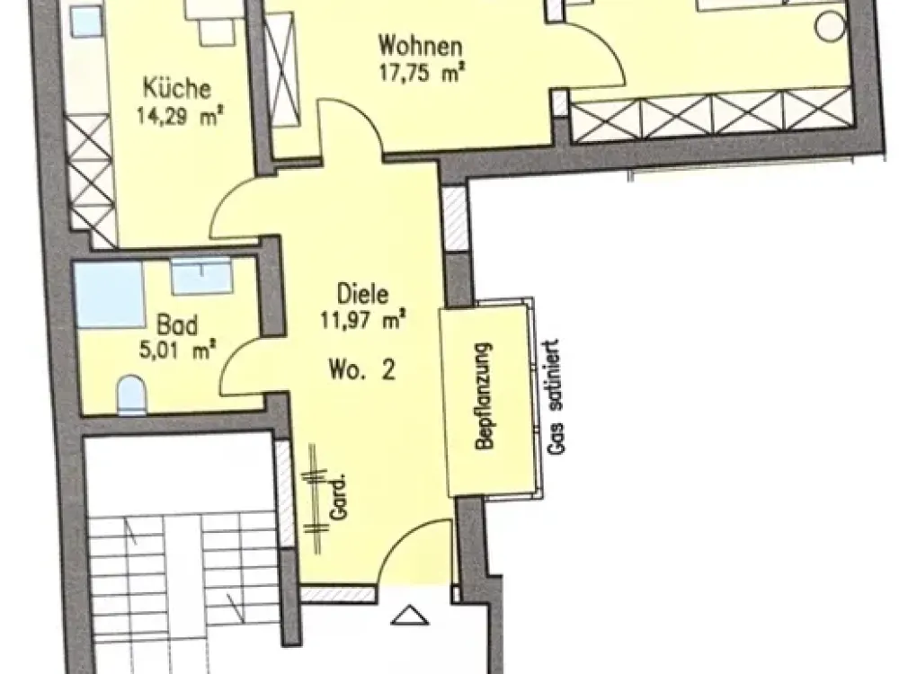 Kernsarnierte 2-Zimmer-Wohnung in zentraler Lage von Greven