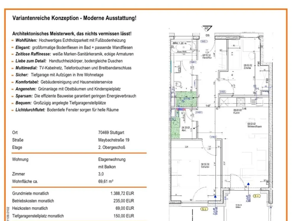 Moderne 3‑Zimmer‑Wohnung im MaybachQuartier, Nachmieter gesucht