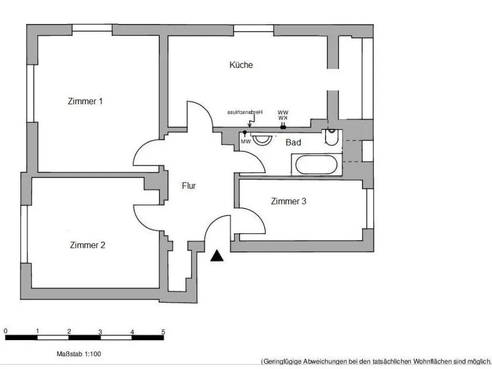 Schick sanierte 3-Zimmer-Wohnung mit Wohnküche.