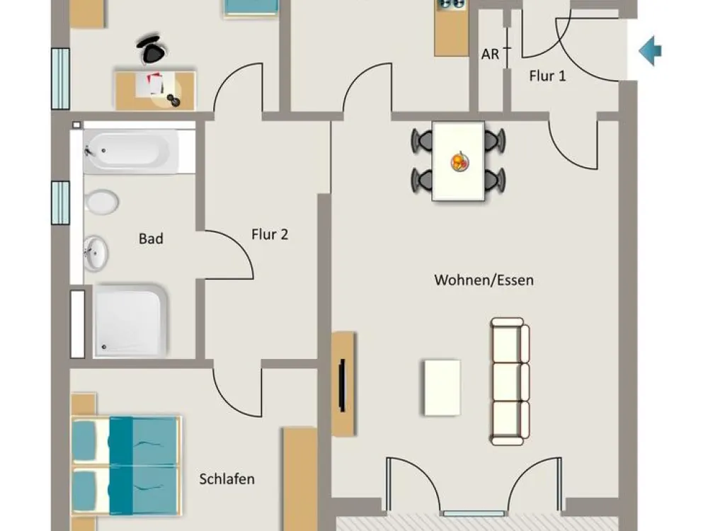Bezugsfertige Wohnung - Einfach Möbel rein und Füße hoch!