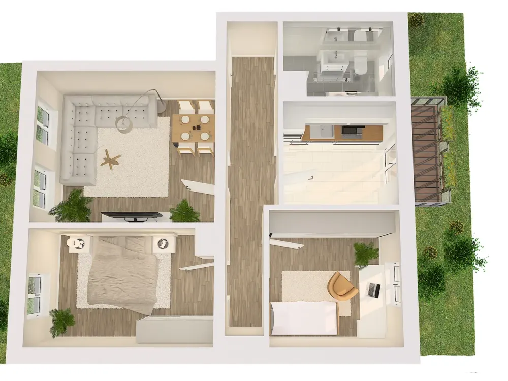Helle 3-Raumwohnung mit Balkon * 2. OG * SP * Laminat * Bad m. Wanne * Küche m. Fenster * TOP
