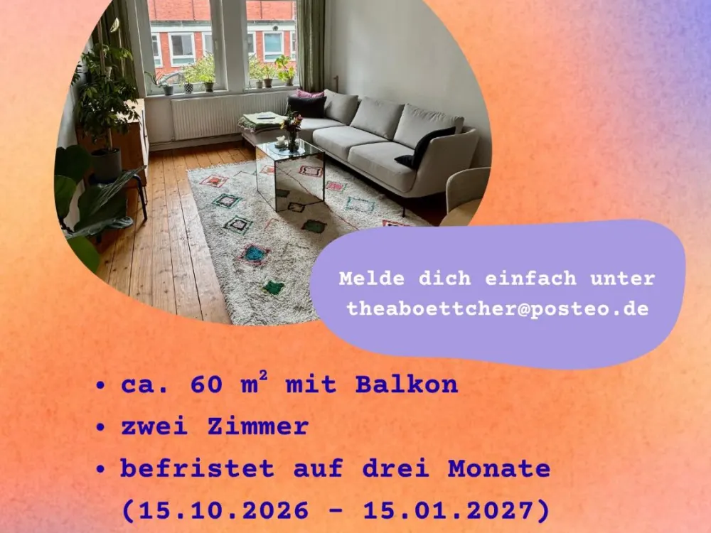Wohnung zur Zwischenmiete - Mitte Oktober 2026 bis Mitte 2027
