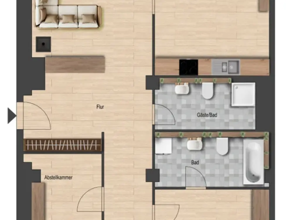 Großzügiges Loft mit Balkon| Aufzug | Parkett | 2 Bäder | Kaminanschluss | bezugsfrei