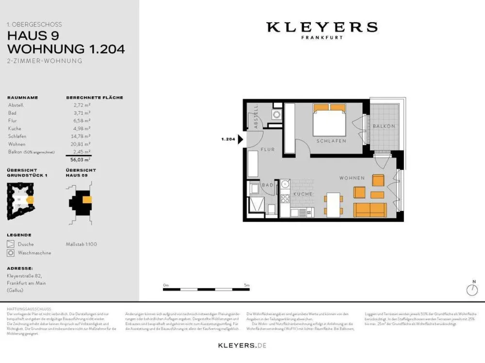 Moderne Neubauwohnung - Erstbezug - mit Ebk & Balkon