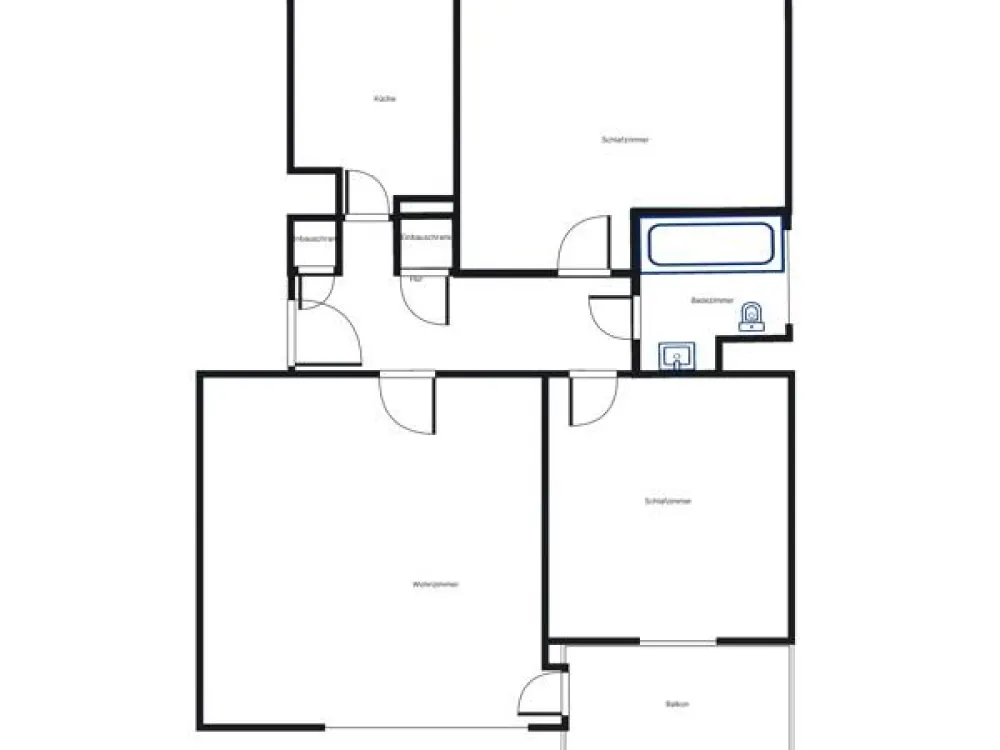 Schicke 3-Zimmer-Wohnung mit Tageslichtbad und Balkon
