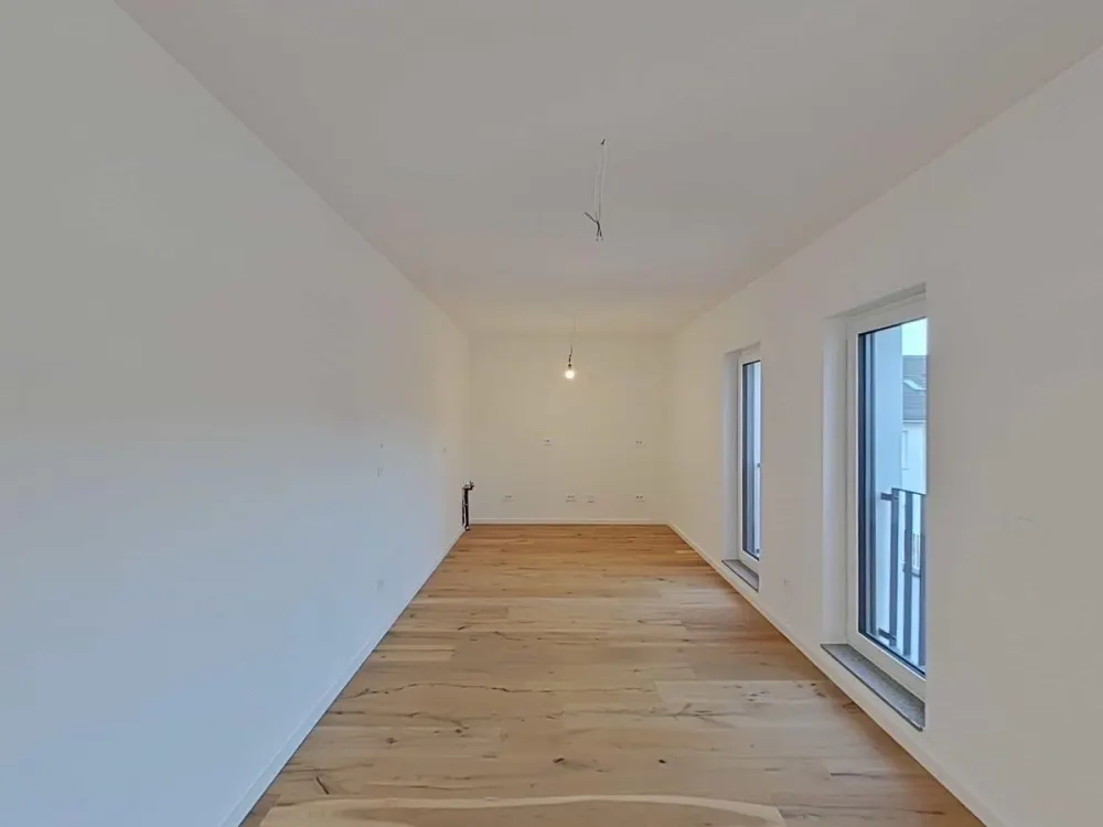 Drei Zimmer, 88 m², bodentiefe Fenster, Neubau am Westhafen