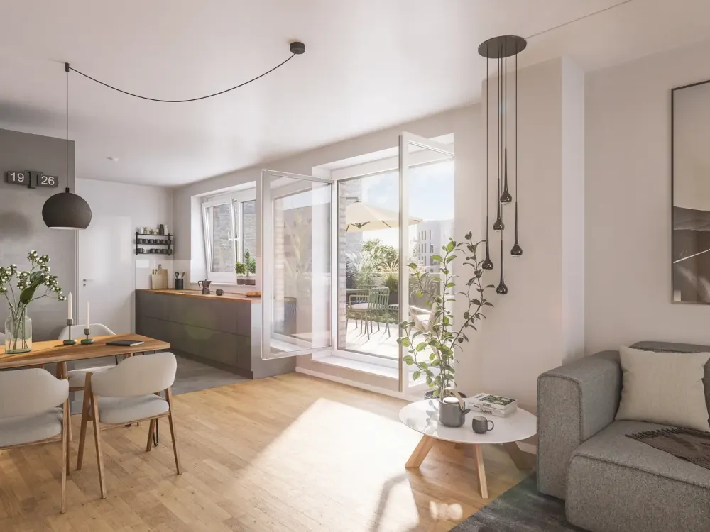 Wohnen mit Weitblick, 2-Zimmer-Neubau mit großzügiger Dachterrasse