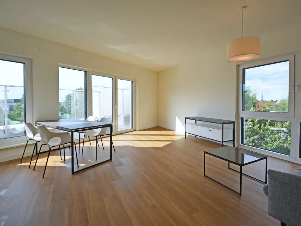 Neubau: Teilmöblierte 2-Zimmer-Wohnung mit Dachterrasse