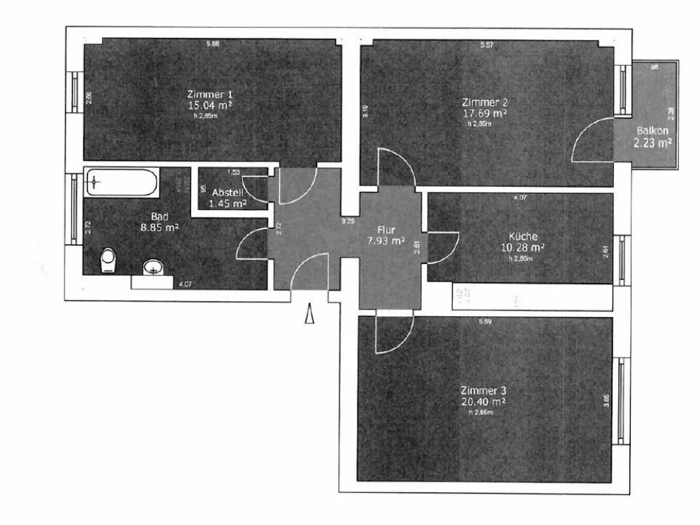Geräumige und sanierte 3 Raumwohnung inmitten der Neustadt zu mieten!