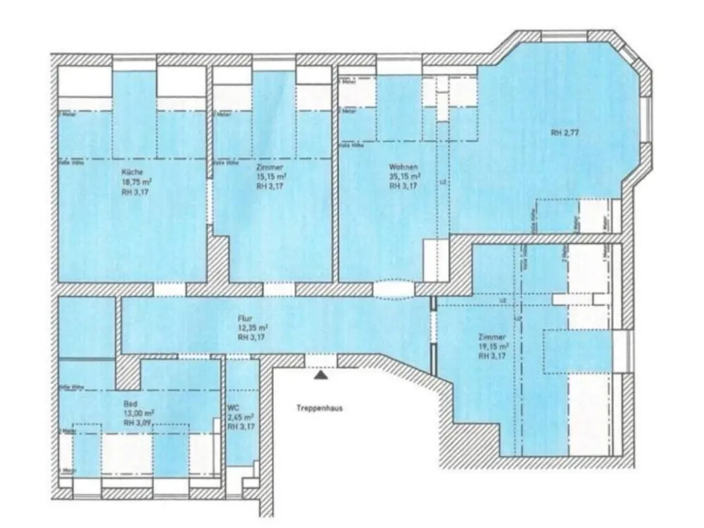 3 Zimmer Altbau Dachgeschoss Bogenhausen Münchenen Wohnküche