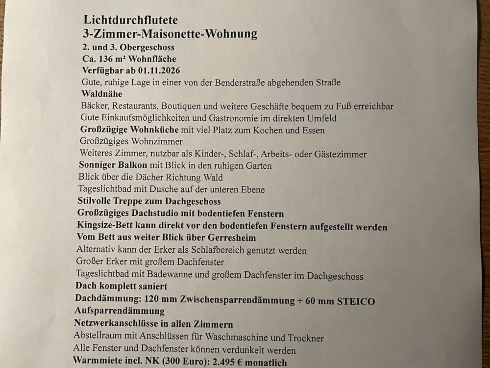Dachgeschoßwohnung